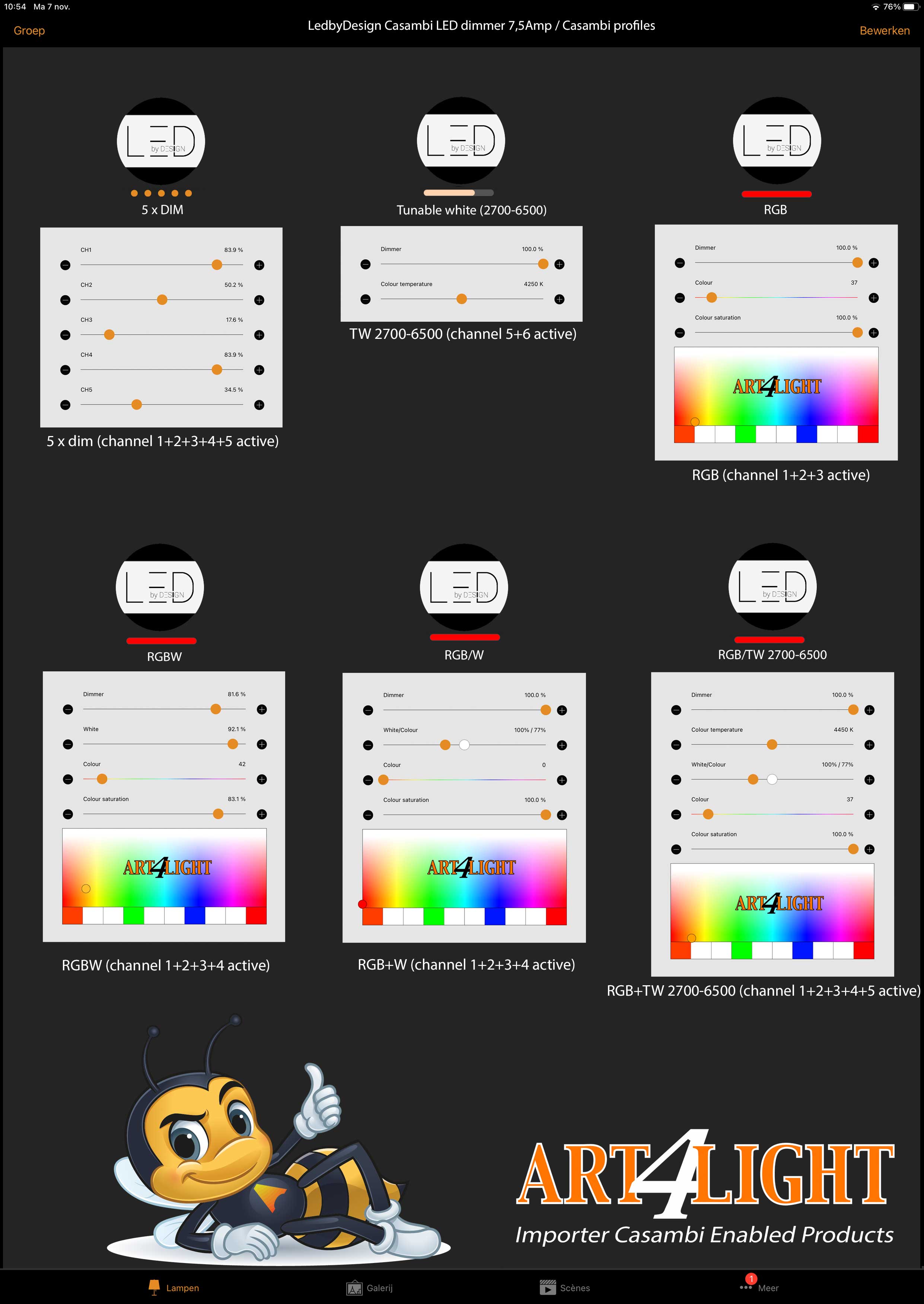 Casambi-profiler-Ledstrip-dimmer-LedbyDesign-10A