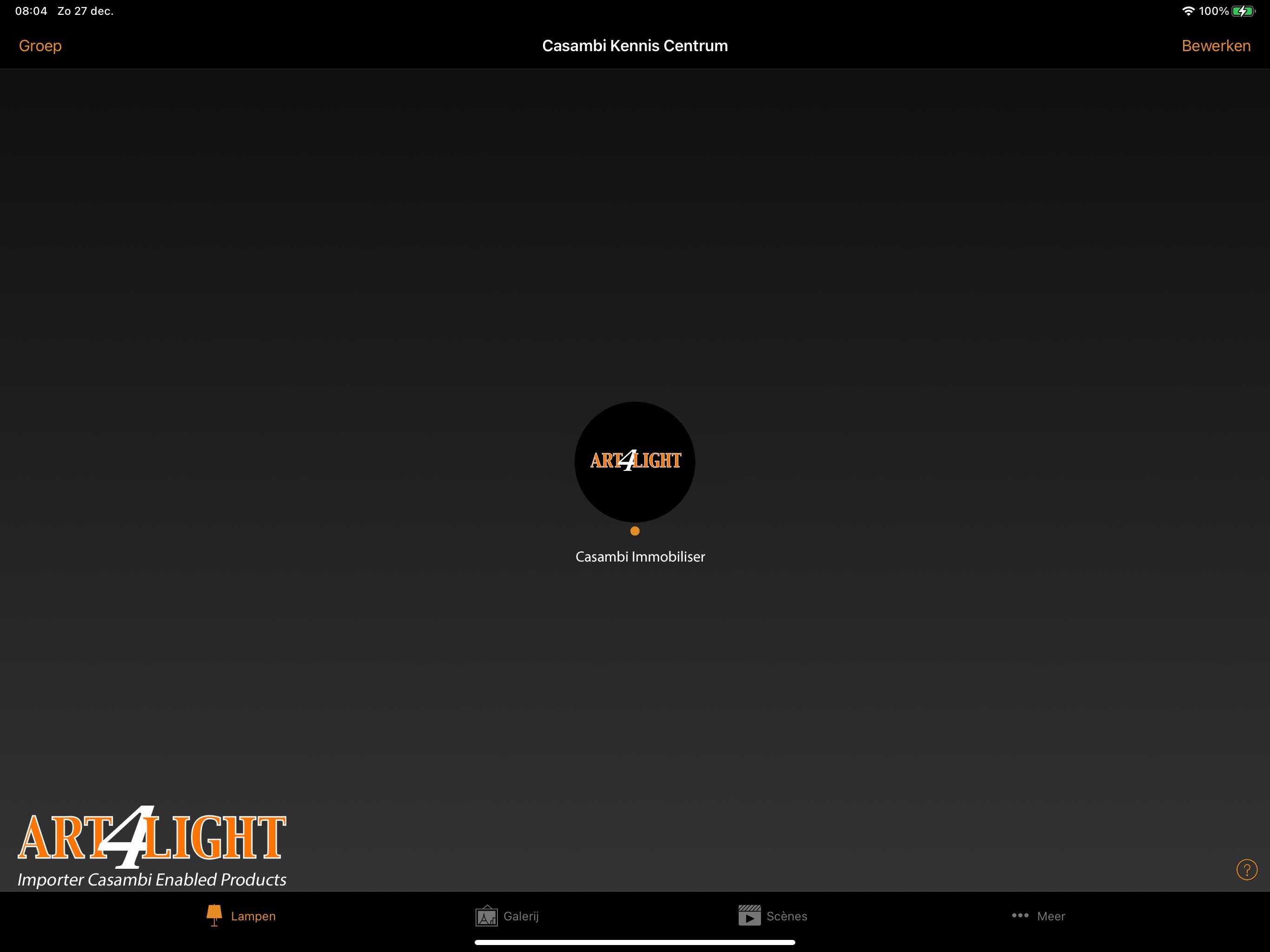 app weergave casambi art4light immobiliser