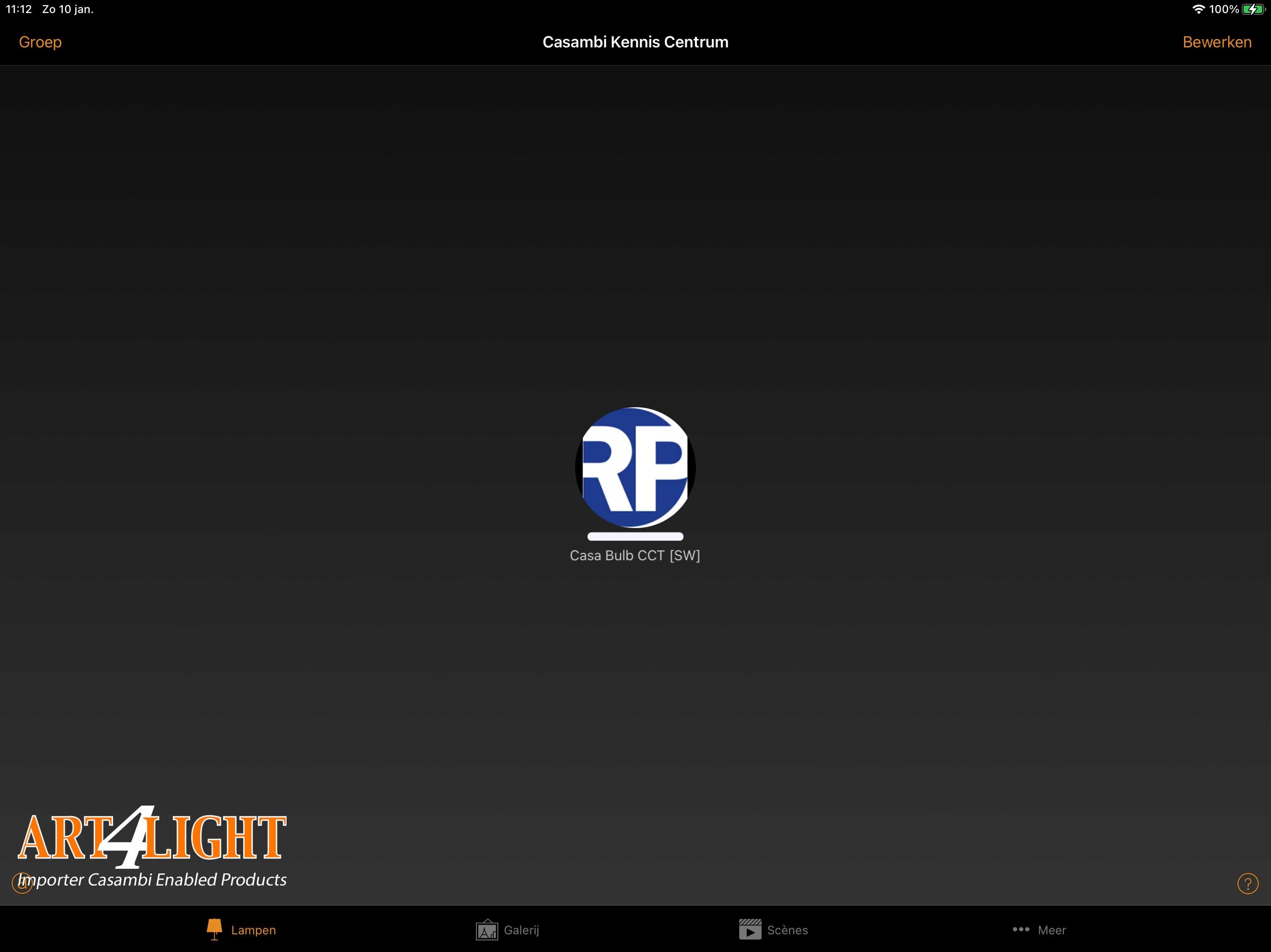 casambi app weergave RP-technik Casa Bulb CCT