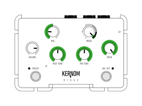 Gritty settings for the Kernom RIDGE overdrive pedal
