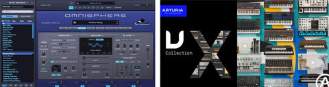 Spectrasonc Omnispher and arturia V Collection are virtual instrument to be played with MIDI controllers