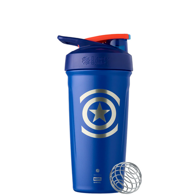 Blender Bottle Radian Insulated Marvel Captain America 26 Ounce Matte Blue  Bottle 1 ea, Tableware