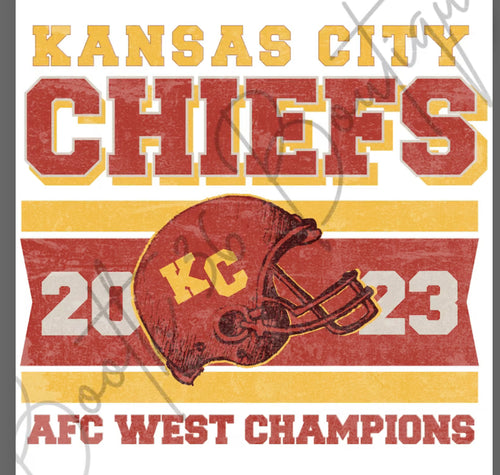 Kansas City Chiefs Football AFC West Champions with helmet – The