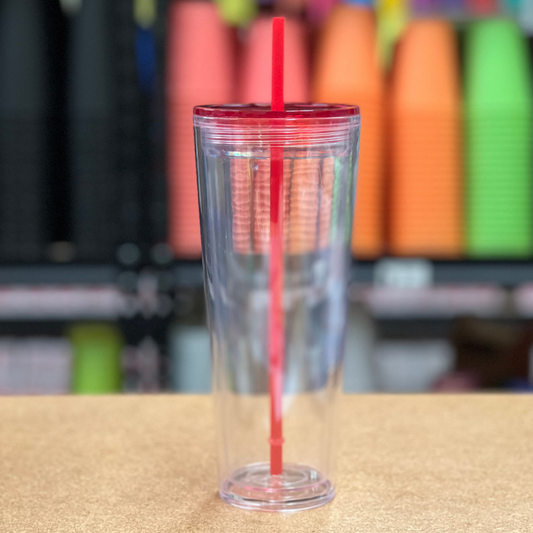 24oz Double Wall Tumbler Clear Dupe – OMG Cups!