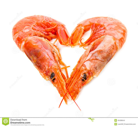 heart shaped prawn dish Valentine's Day homemade dinner