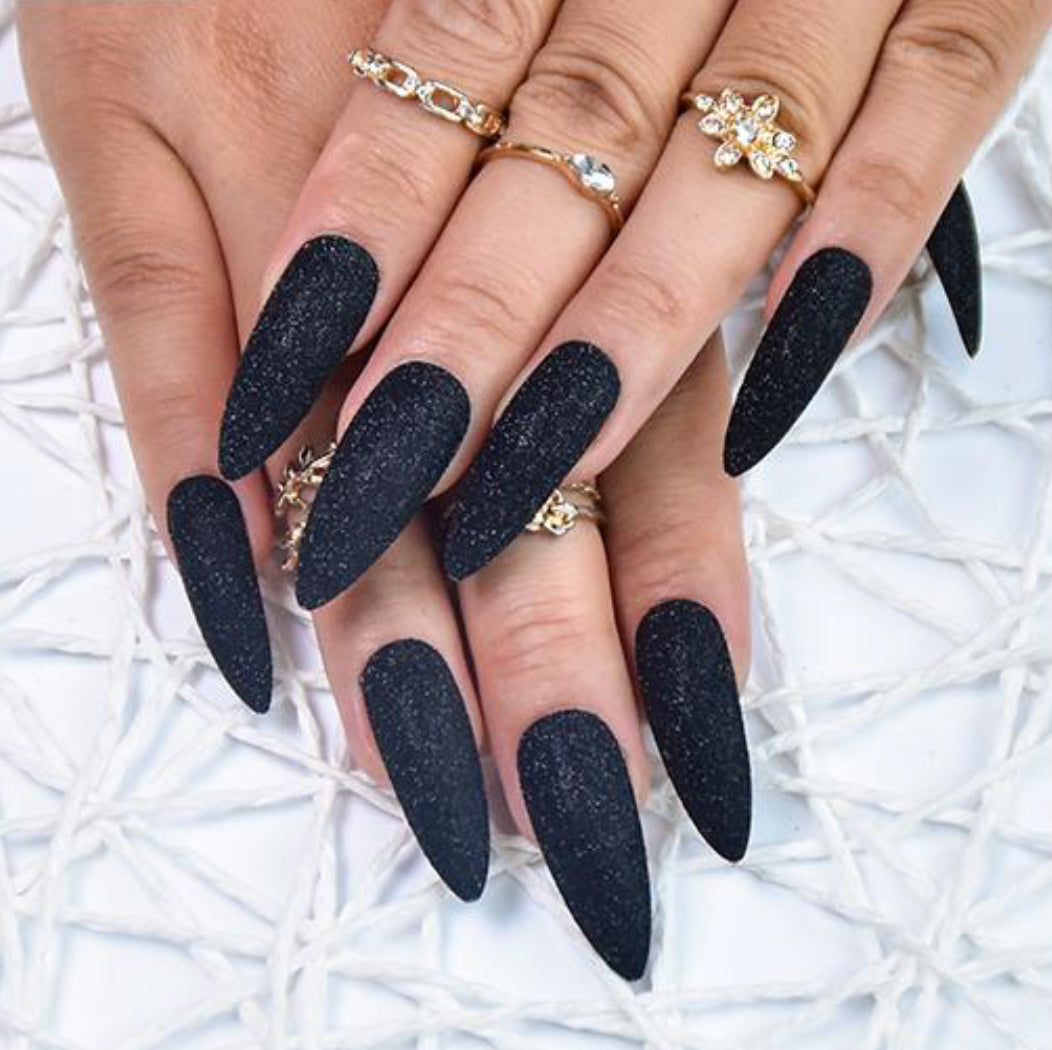 matte black acrylic nails