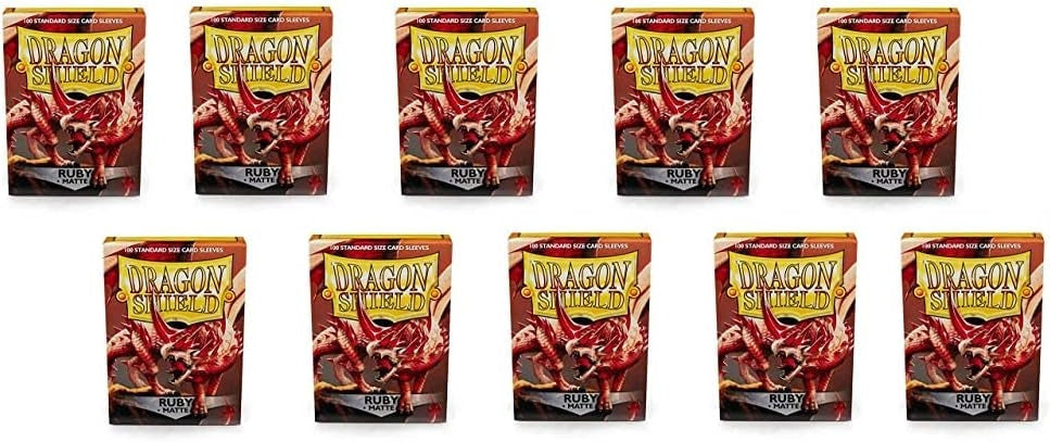Dragon Shield Sleeves: Standard- Matte Ruby Display (100 ct x10)