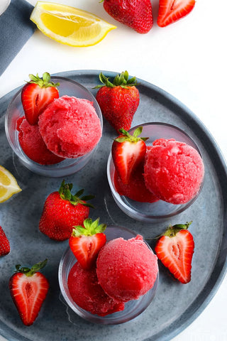 4 ingredient strawberry sorbet