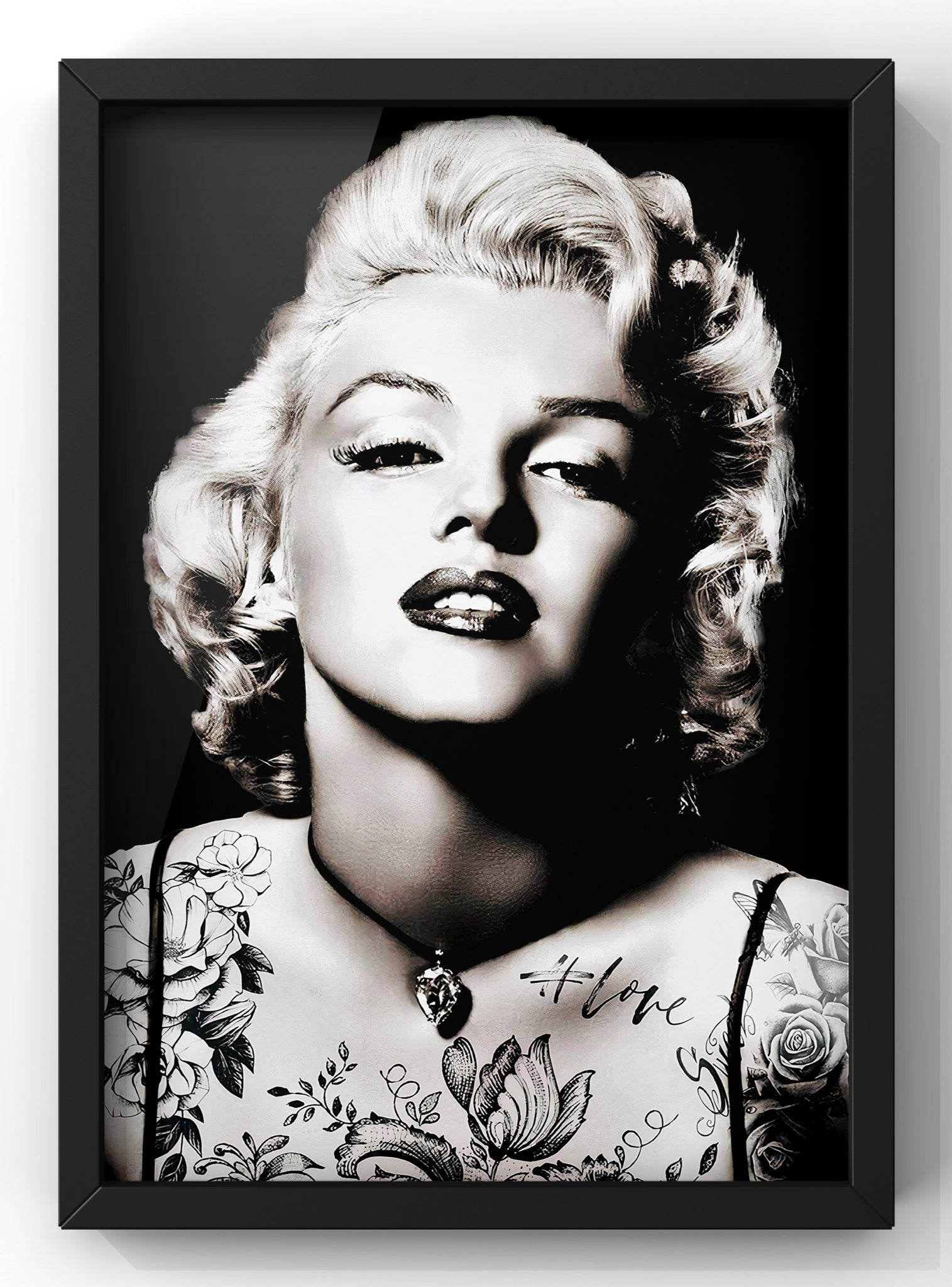 Retro Poster Marilyn Monroe With Tattoo Posters and Prints Canvas Painting  Modern Wall Art Picture For Hallway Living Room Decor   AliExpress Mobile