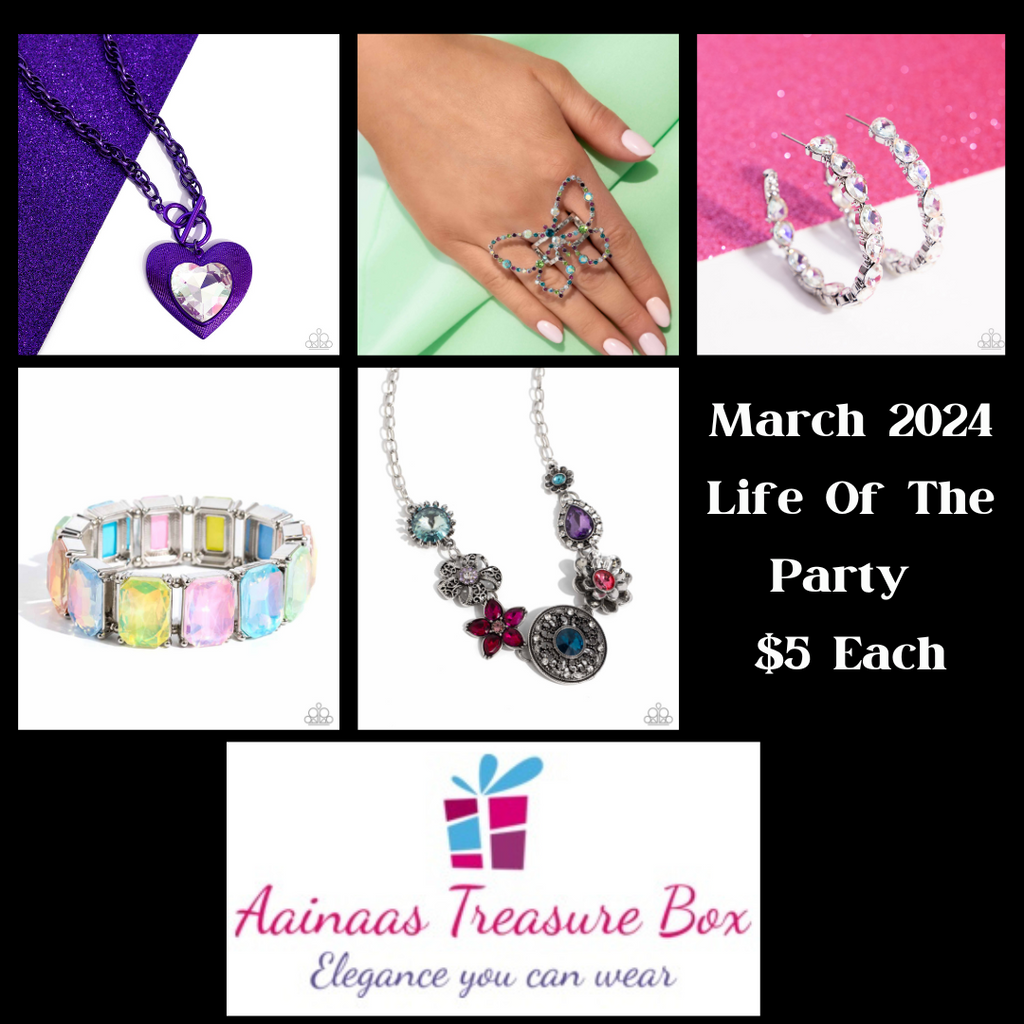 March 2024 Life of the Party Jewelry Set at AainaasTreasureBox