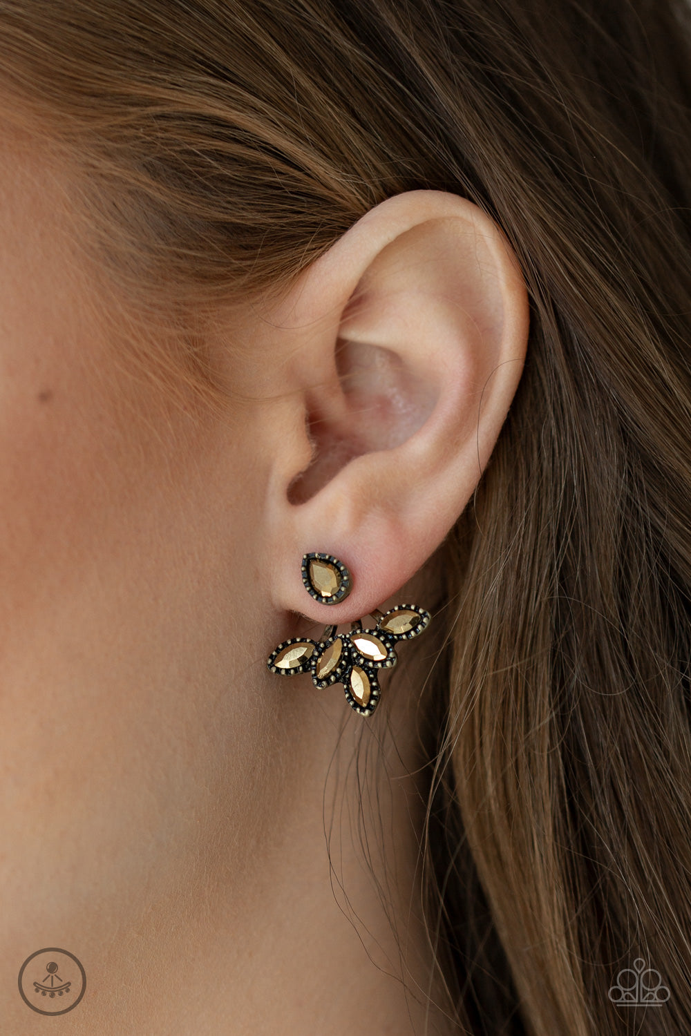 Paparazzi Earring ~ A Force To BEAM Reckoned With - Brass
