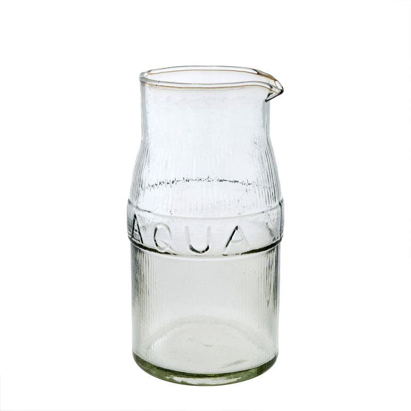 Labeled Pressed Glass Pitcher