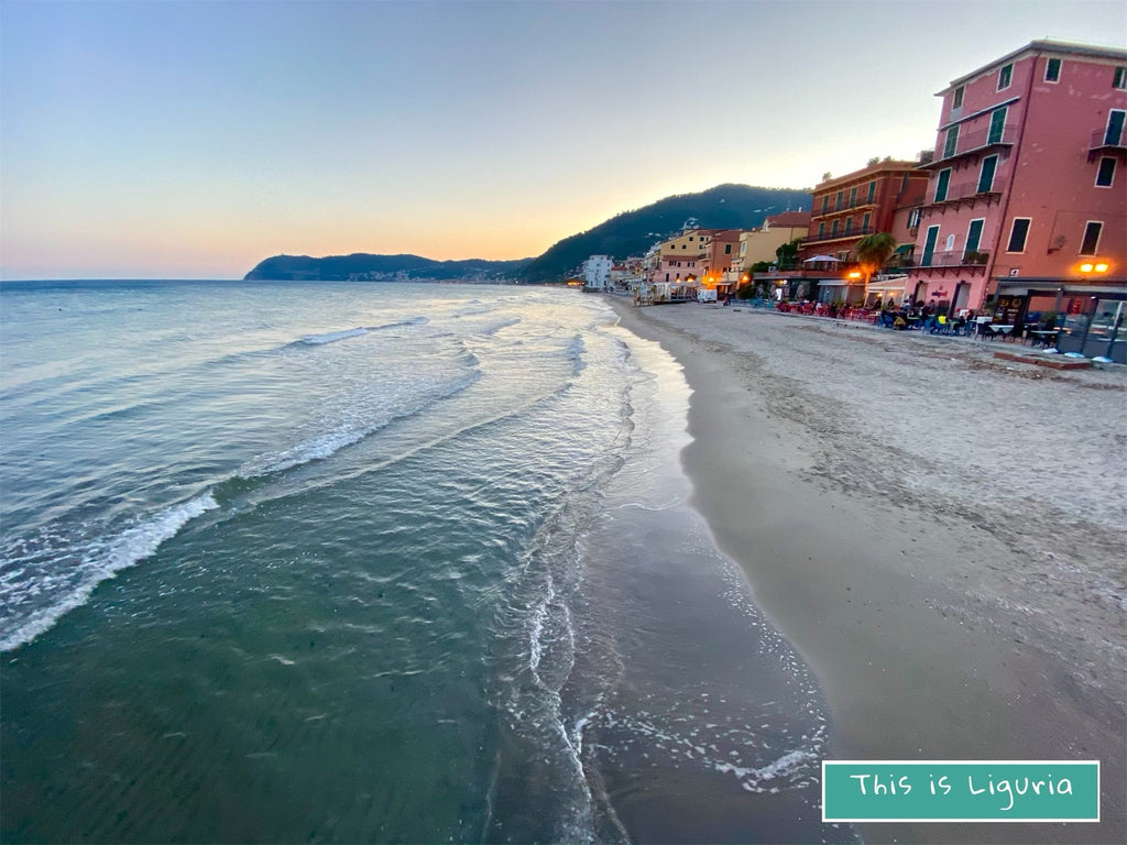 Breathtaking view on Mediterranean sea beach on Liguria region in