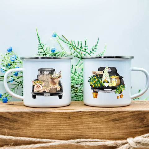 camp mug candles, summer theme