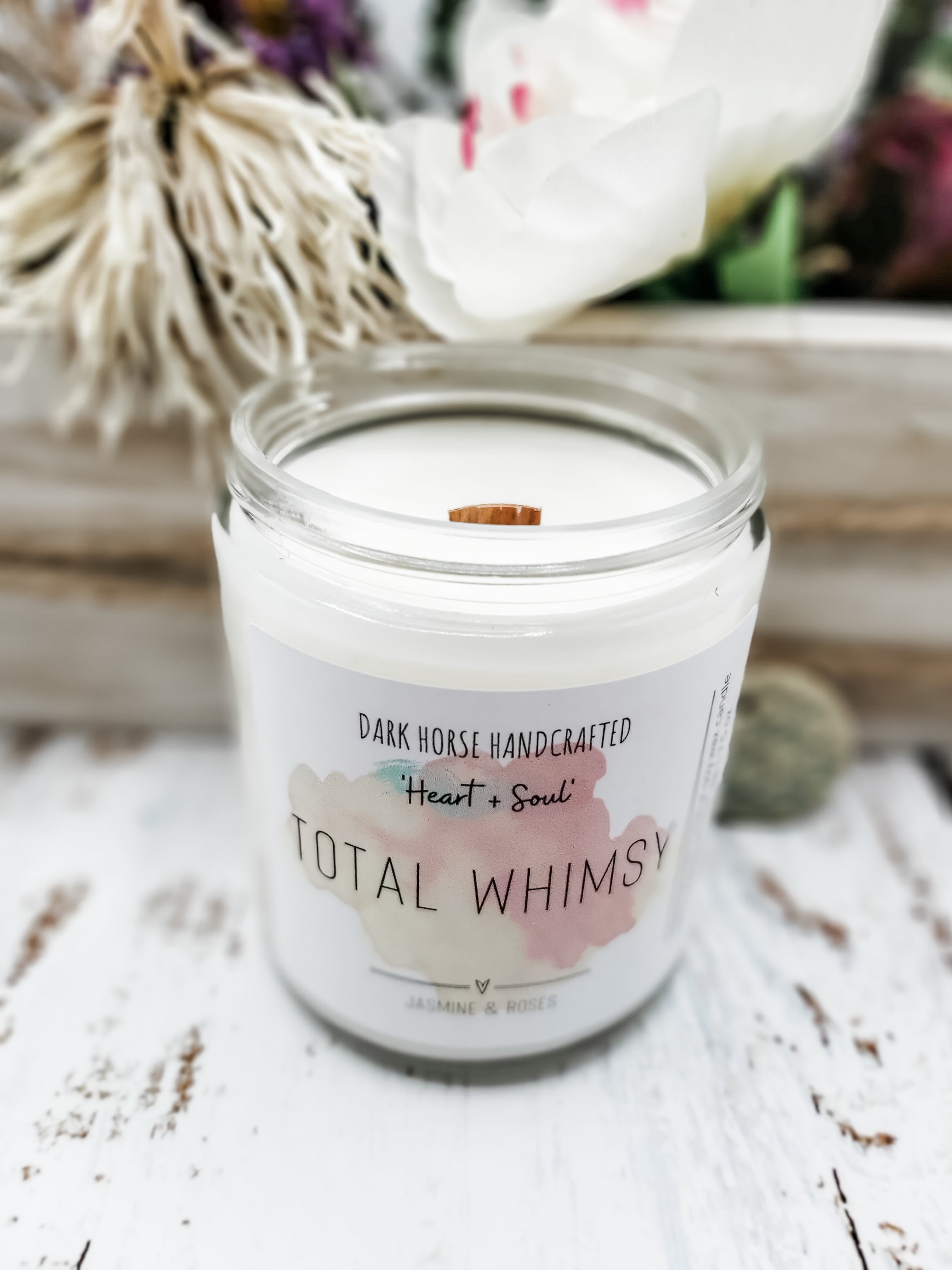 image for TOTAL WHIMSY - Jasmine + Roses Scented Soy Candle