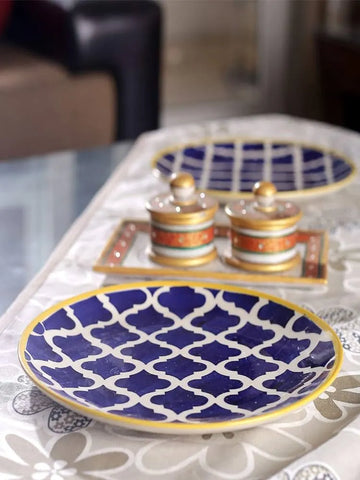 Moroccan Blue Ceramic Full Plate