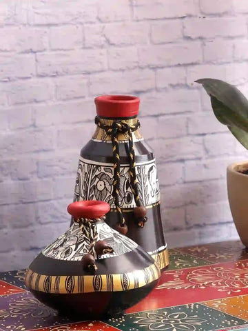 Madhubani Black Terracotta Pots