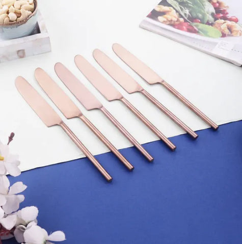 Imperial Rose Gold Stainless Steel Knives Set of 6