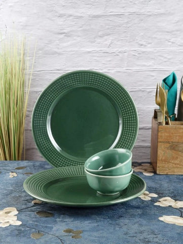 Glossy Green dinner plates set of 12
