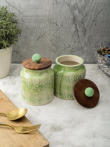 Handmade & hand-painted air-tight ceramic jars & kitchen storage. Dishwasher & Microwave safe 