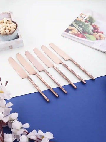 Imperial Rose Gold Stainless Steel Knives Set of Six