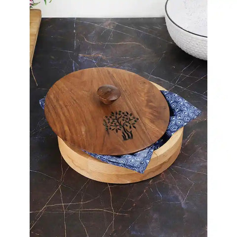 Tree of Life Sheesham & Beech Wood Chapati Box/Casserole