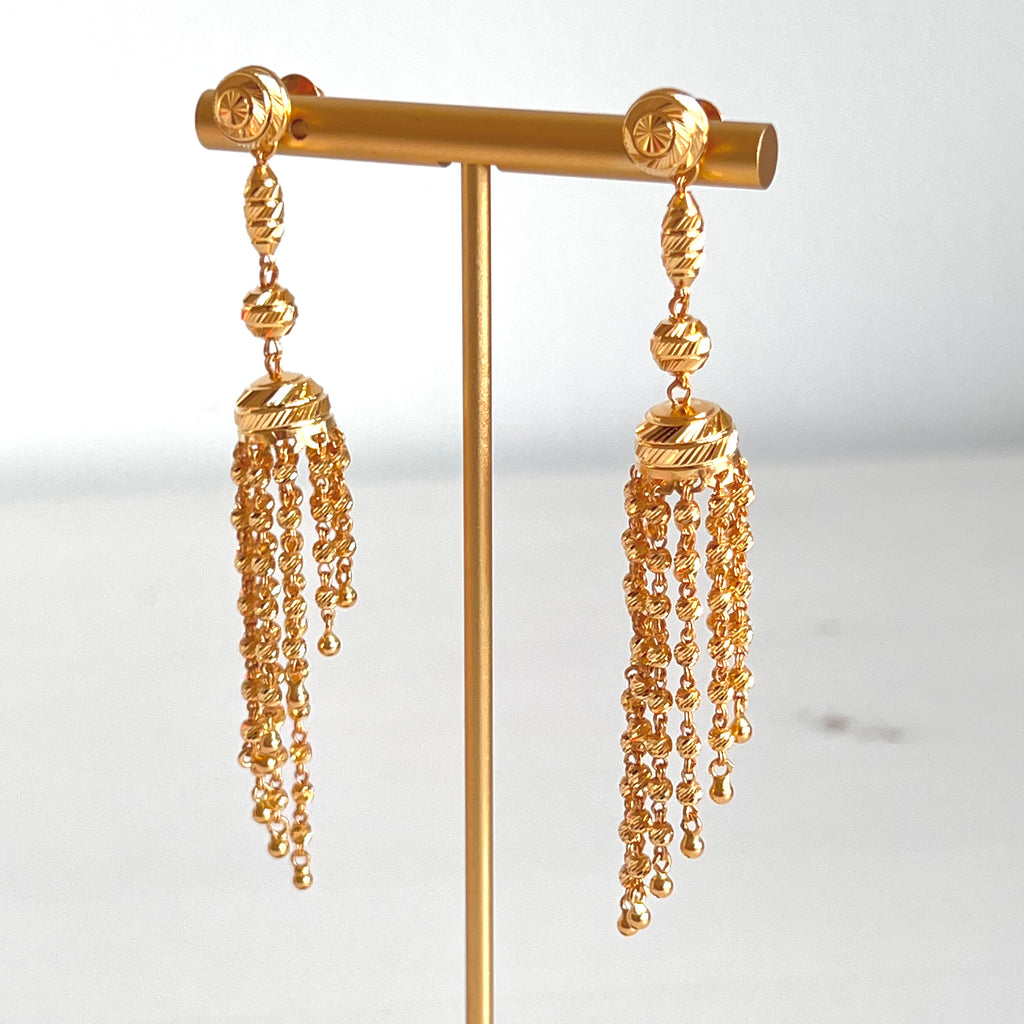 Dangling Gold Jhumka Earrings – Gulab Jewelry
