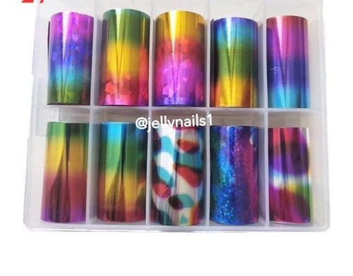 Rainbow LV translucent Designs patterns nail transfer foils decals In –  JELLY NAILS 1