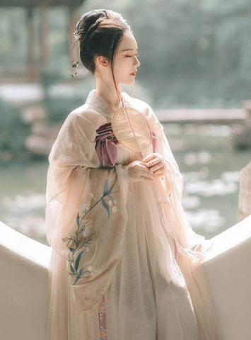 TRYST HANFUS Chinese women classical long sleeves fairy clothing stage hanfu performance chinese folk dance costumes Princess Fairy Dress 丨Tryst hanfus