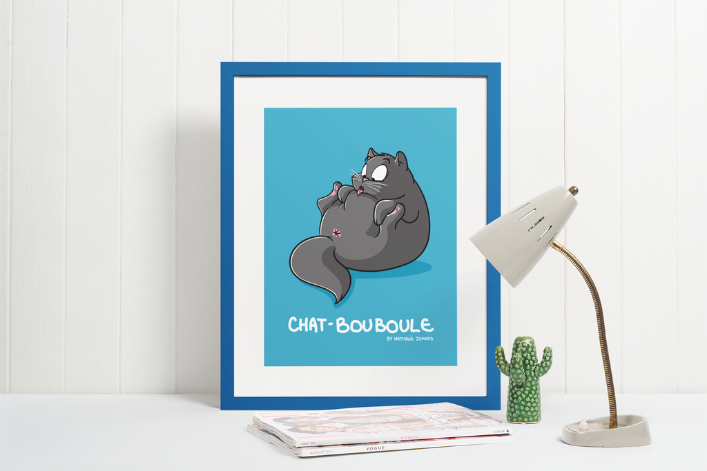 Poster Chat Bouboule By Nathalie Jomard