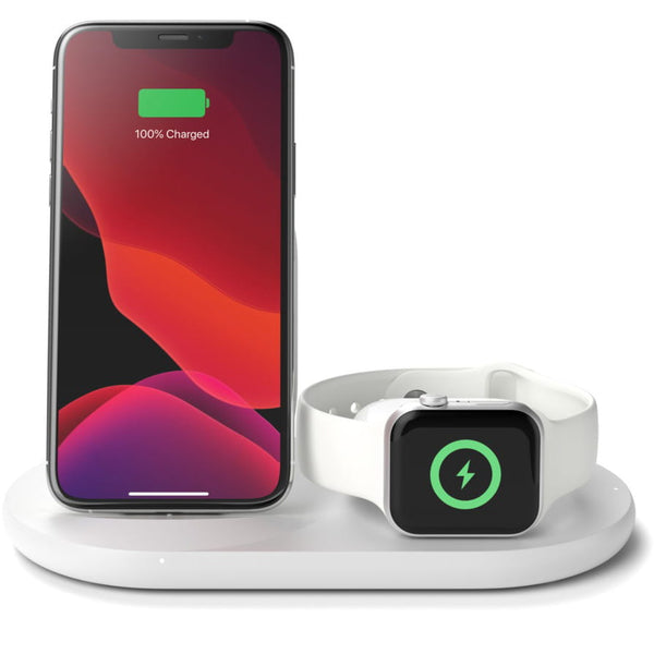 Induktionsladegerät Belkin Boost 3in1 Qi für Apple Watch / Airpods / Iphone, Weiß