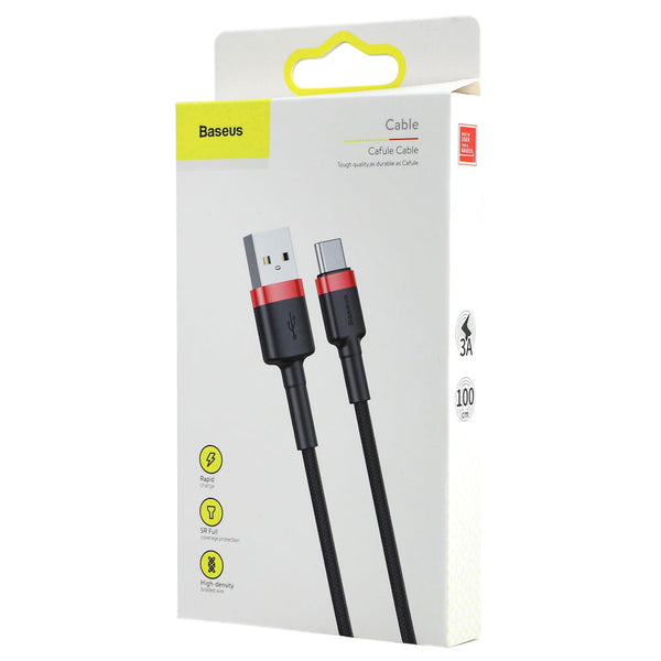 Kabel Baseus Cafule 3A USB-A für USB-C 1m, Schwarz-Rot