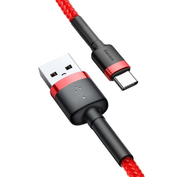 Kabel Baseus Cafule 2A USB-A für USB-C 2m, Rot-Rot