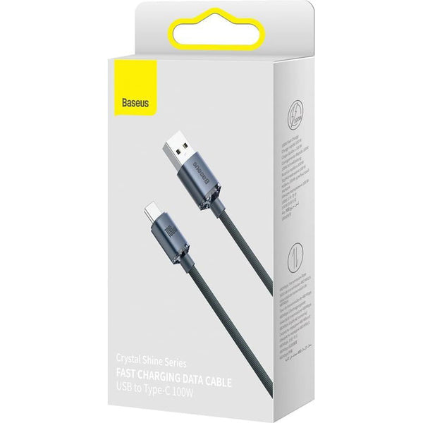 Kabel Baseus Crystal Shine 100W 5A USB-A für USB-C 2m, schwarz