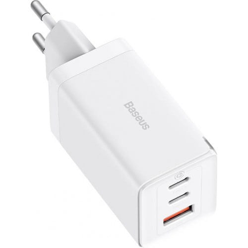 Ladegerät Baseus GaN5 Pro 2x USB-C, USB-A 65W, Weiß