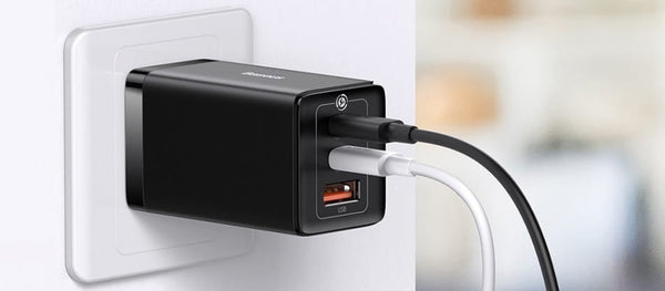 Ladegerät Baseus GaN5 Pro 2x USB-C, USB-A 65W, Schwarz