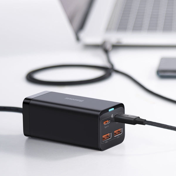 Wandladegerät Baseus GaN3 Pro QC 2x USB-C 2x USB-A, 100W, Schwarz