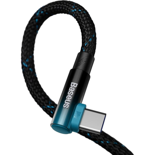 Kabel Baseus MVP 2 Elbow 2,4A USB-A für USB-C 1m, Schwarz/Blau