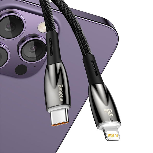 Kabel Baseus Glimmer Series 20W USB-C zu Lightning, 1m, Schwarz