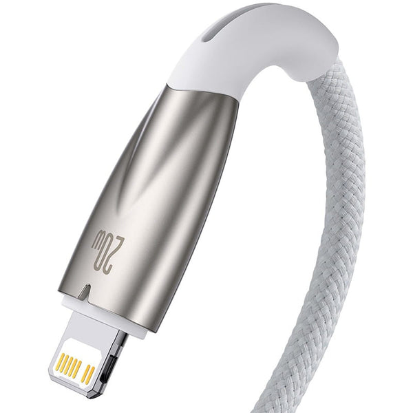 Kabel Baseus Glimmer Series 20W USB-C zu Lightning, 2m, Weiß