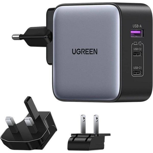 Ladegerät Ugreen Nexode CD296 GaN 65W, 2x USB-C / 1x USB-A, QC/PD/PPS, Schwarz