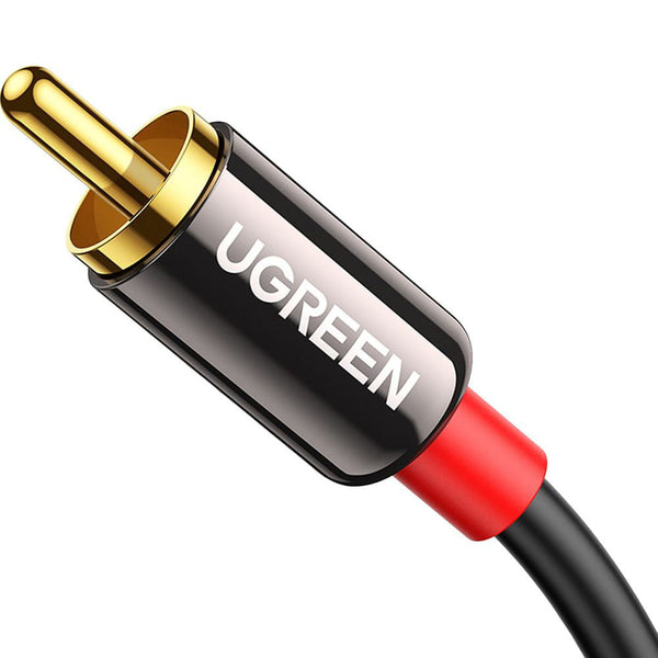 Audiokabel Ugreen 3,5 mm mini jack (männlich), 2x RCA, 1,5 m, Schwarz