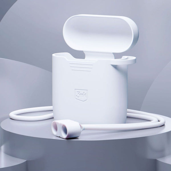 Schutzhülle für Apple AirPods 2nd gen, 3mk Silicone Earphones Case, Weiß