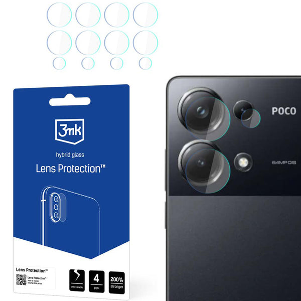 Objektivschutz für Poco M6 Pro 4G, 3mk Lens Protection, 4 Sätze