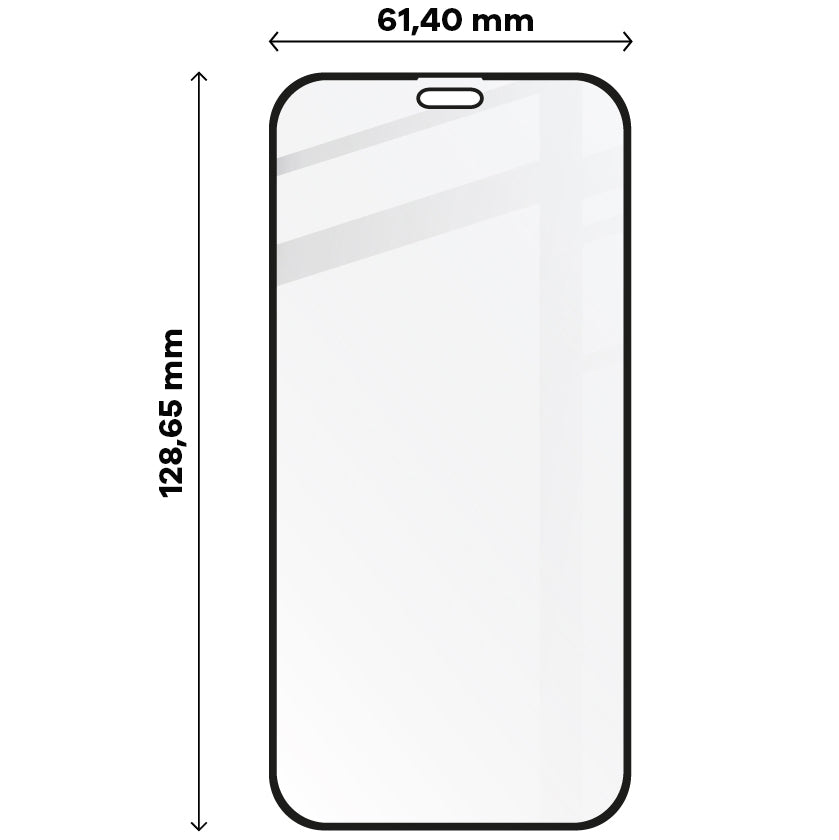 Gehärtetes Glas Bizon Glass Edge für iPhone 12 Mini, schwarzer Rahmen
