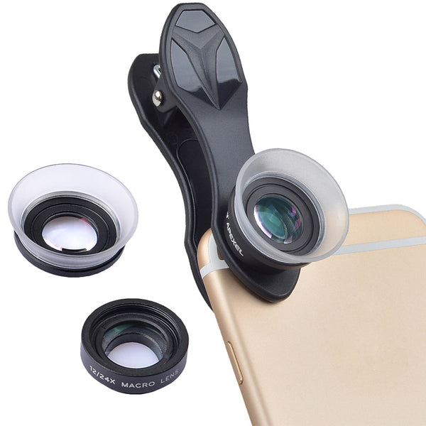 Universalobjektive / Linsen Macro Lens Apexel mit mit Clip 2in1 für die Kamera Ihres Smartphones / Tablets