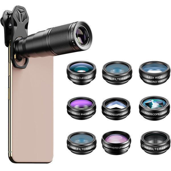 Universalobjektive / Linsen / Teleskop Apexel 22X mit 12in1 Clip für Smartphone / Tablet Kamera