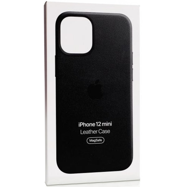 Schutzhülle Apple Leather Case MagSafe für iPhone 12 Mini, Schwarz