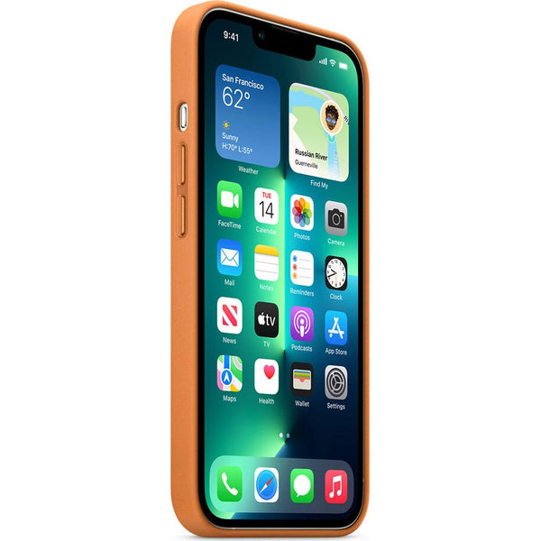 Schutzhülle Apple Leather Case MagSafe für iPhone 13 Pro Max, braun