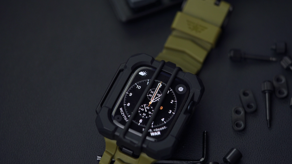 Schutzhülle mit Armband Element Case Special Ops X4 für Apple Watch 8/7 45 mm, Olive/Schwarz